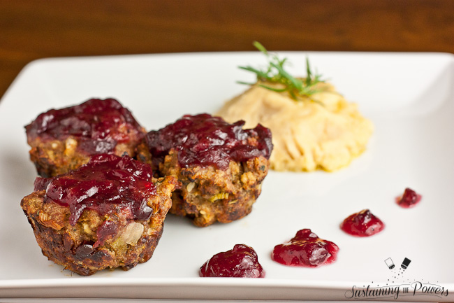 Turkey And Stuffing Meatloaf Muffins With Cranberry Glaze Sustaining The Powers