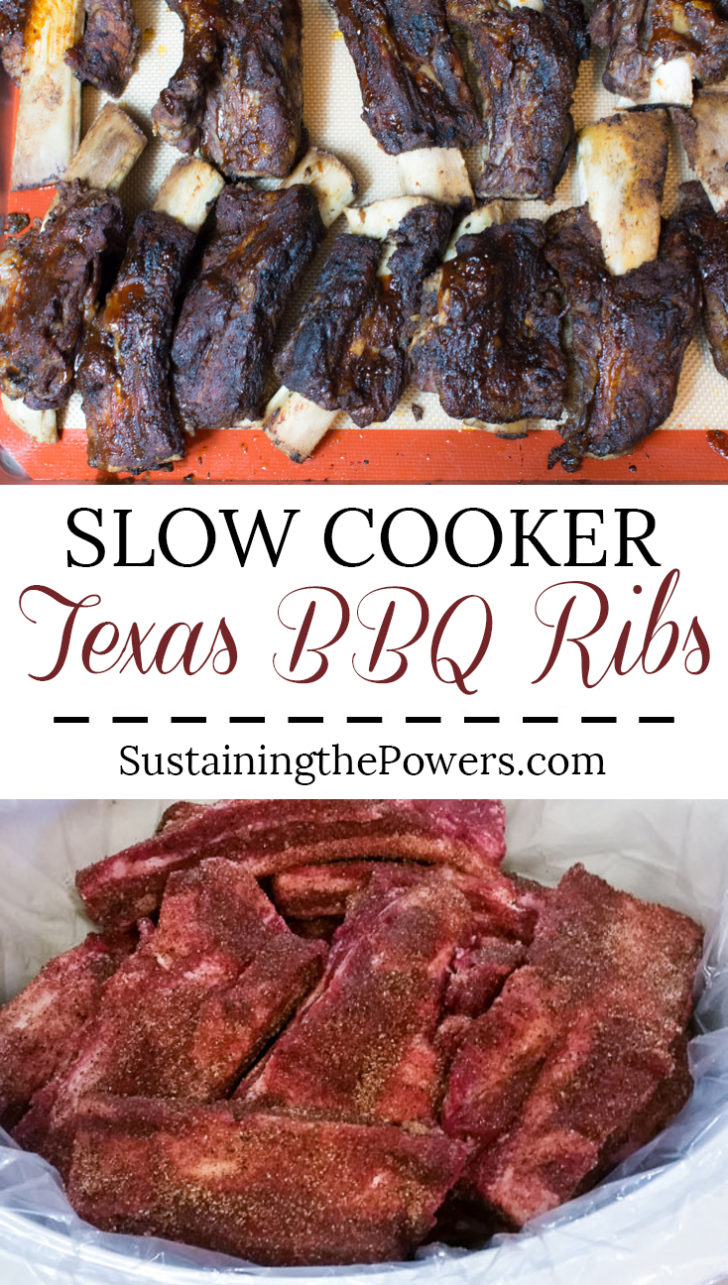 Slow Cooker Texas BBQ Ribs - Sustaining the Powers